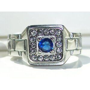 STAINLESS STEEL Synthetic Montana CZ Watch Band Style Band Men's Ring